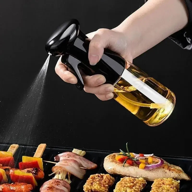 1pc Black/White Kitchen Oil Bottle Cooking Oil Spray 200ml Pneumatic Spray Bottle Fitness Barbecue Spray Oil Dispenser - Joyful Welling