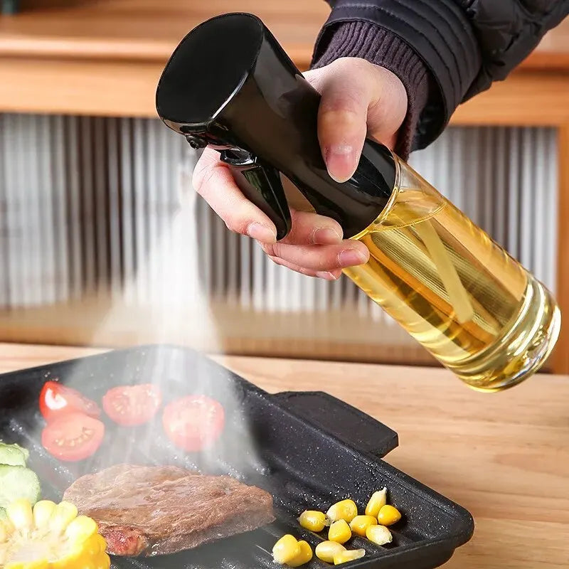 1pc Black/White Kitchen Oil Bottle Cooking Oil Spray 200ml Pneumatic Spray Bottle Fitness Barbecue Spray Oil Dispenser - Joyful Welling