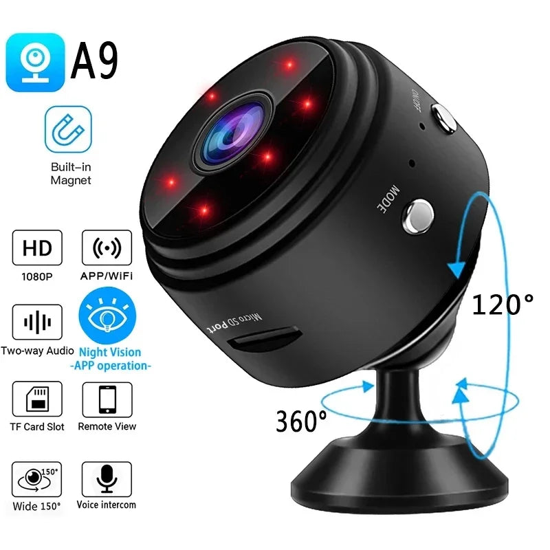 A9 Mini Camera HD 720P Intelligent Home Security IP WiFi Camera Monitor Mobile Remote Camera Mobile Remote Application - Joyful Welling