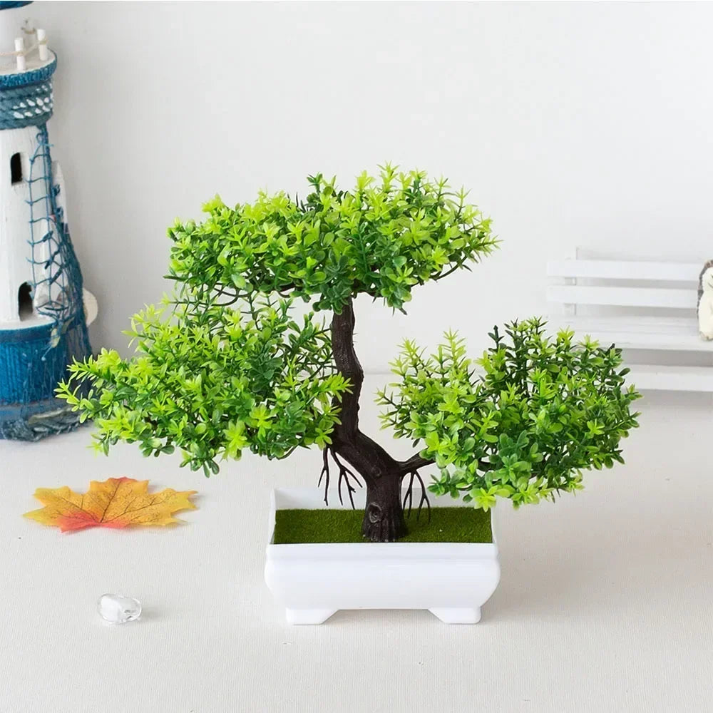 Artificial Plastic Plants Bonsai Small Tree Pot Potted Flower Wedding Potted For Home Room - Joyful Welling