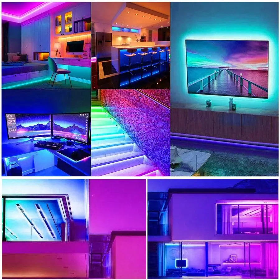 1-2M USB Powered LED Light String Computer Desk DIY Backlight 24 Key Remote Control RGB Multicolor Tape Home Decor Light Strip - Joyful Welling